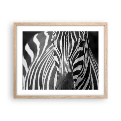 Poszter világos tölgy keretben - A világ fekete-fehér - 50x40 cm