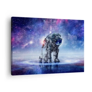 Vászonkép - Űrhajós egy galaktikus tájban - 70x50cm - A csillagos ég felettem - Modern fali dekoráció nappalihoz és hálószobához ARTTOR