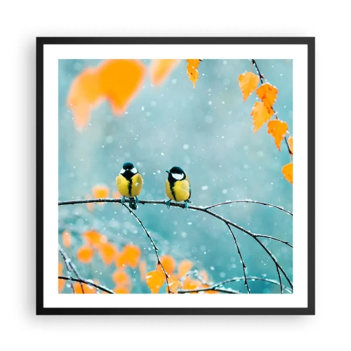 Poszter fehér keretben - Madárpletykák - 60x60 cm