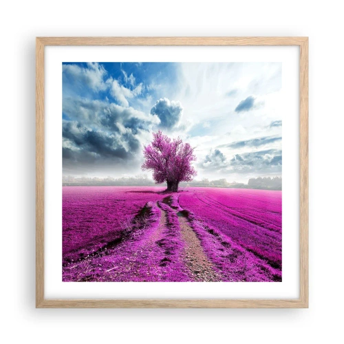 Poszter világos tölgy keretben - Csarab mező - szentély - 50x50 cm