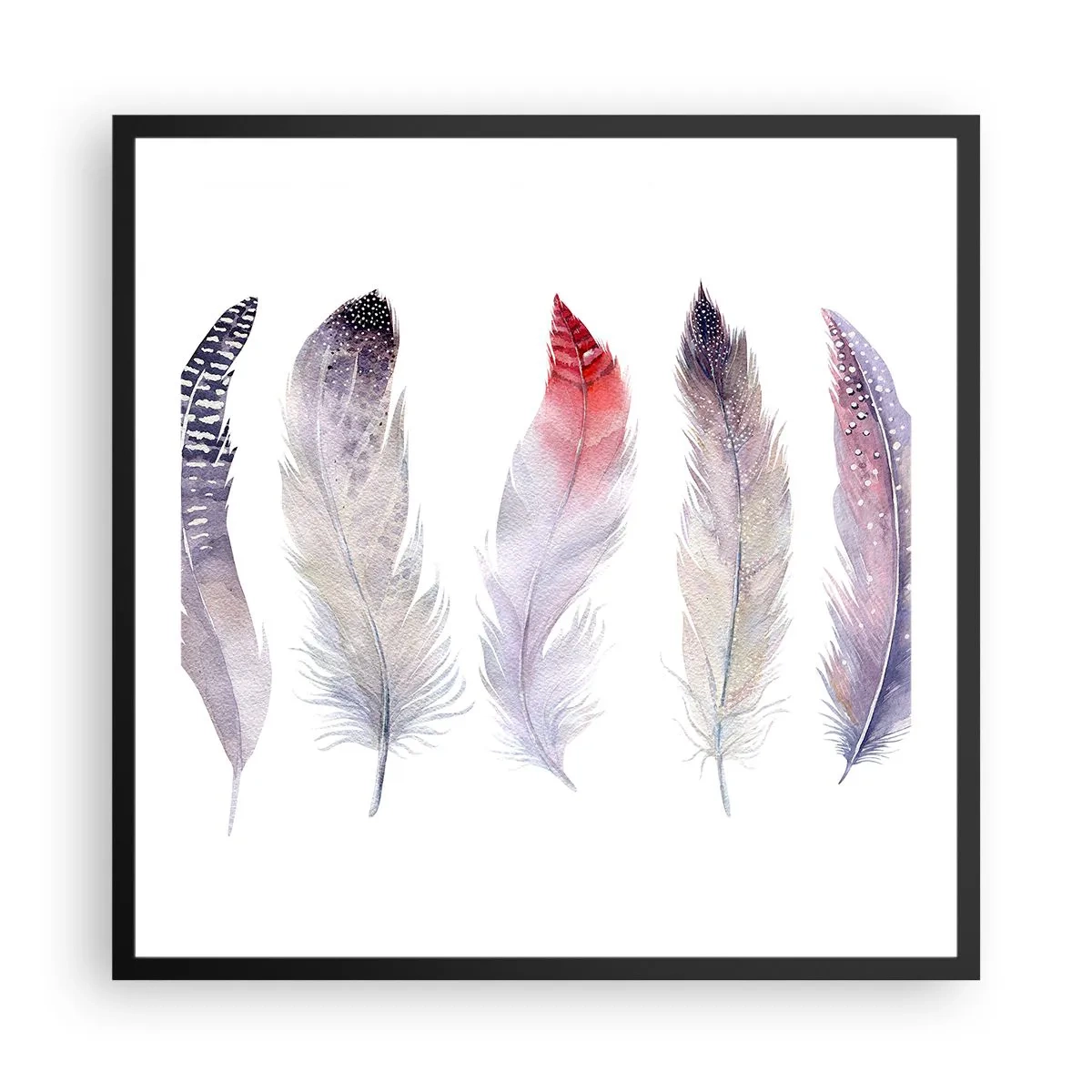 Poszter fehér keretben - Gyengéd, mint a sokszínű köd - 60x60 cm