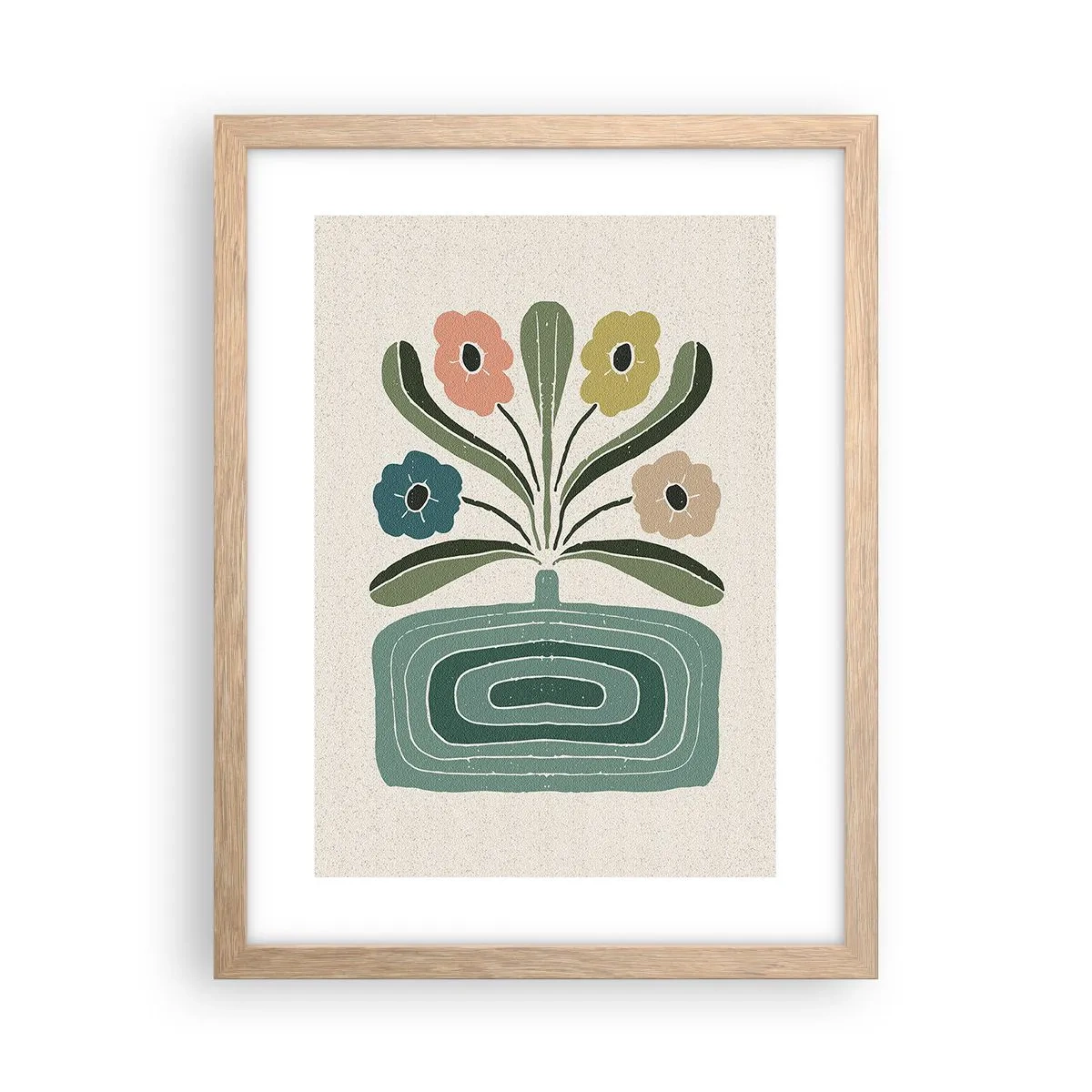 Poszter világos tölgy keretben - Szimmetrikus csokor - 30x40 cm