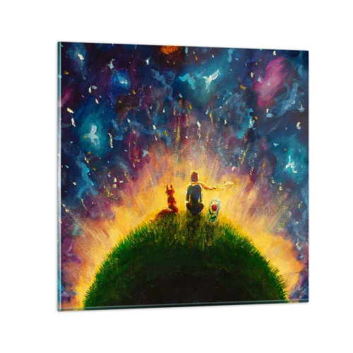 Üveg kép - Szerelem és barátság – az egész világ - 30x30 cm
