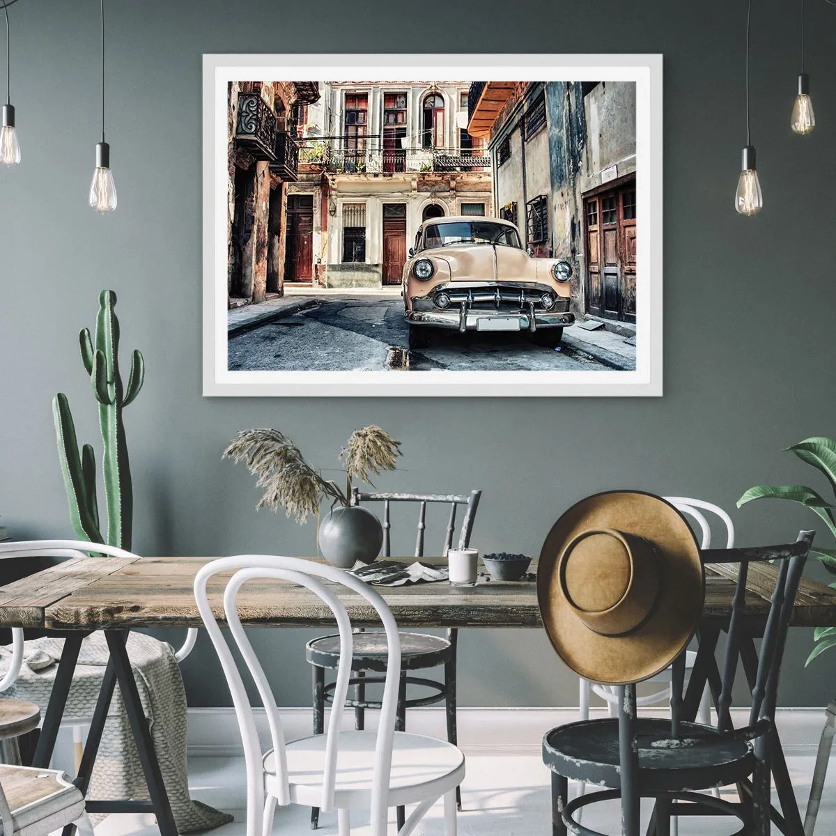 Poszter fekete keretben - A szieszta Havannában - 50x40 cm