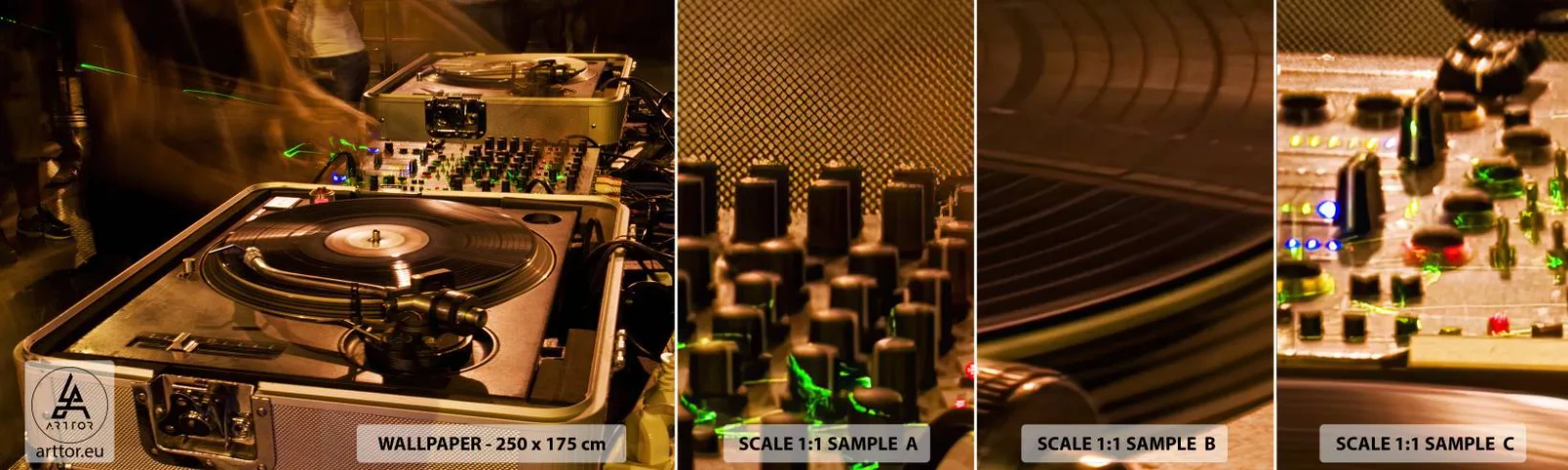 Fotótapéta Minta Öntapadós Deluxe Sticker - Érzed az erőt? - Zene, DJ, Vinyl - 100x30 cm