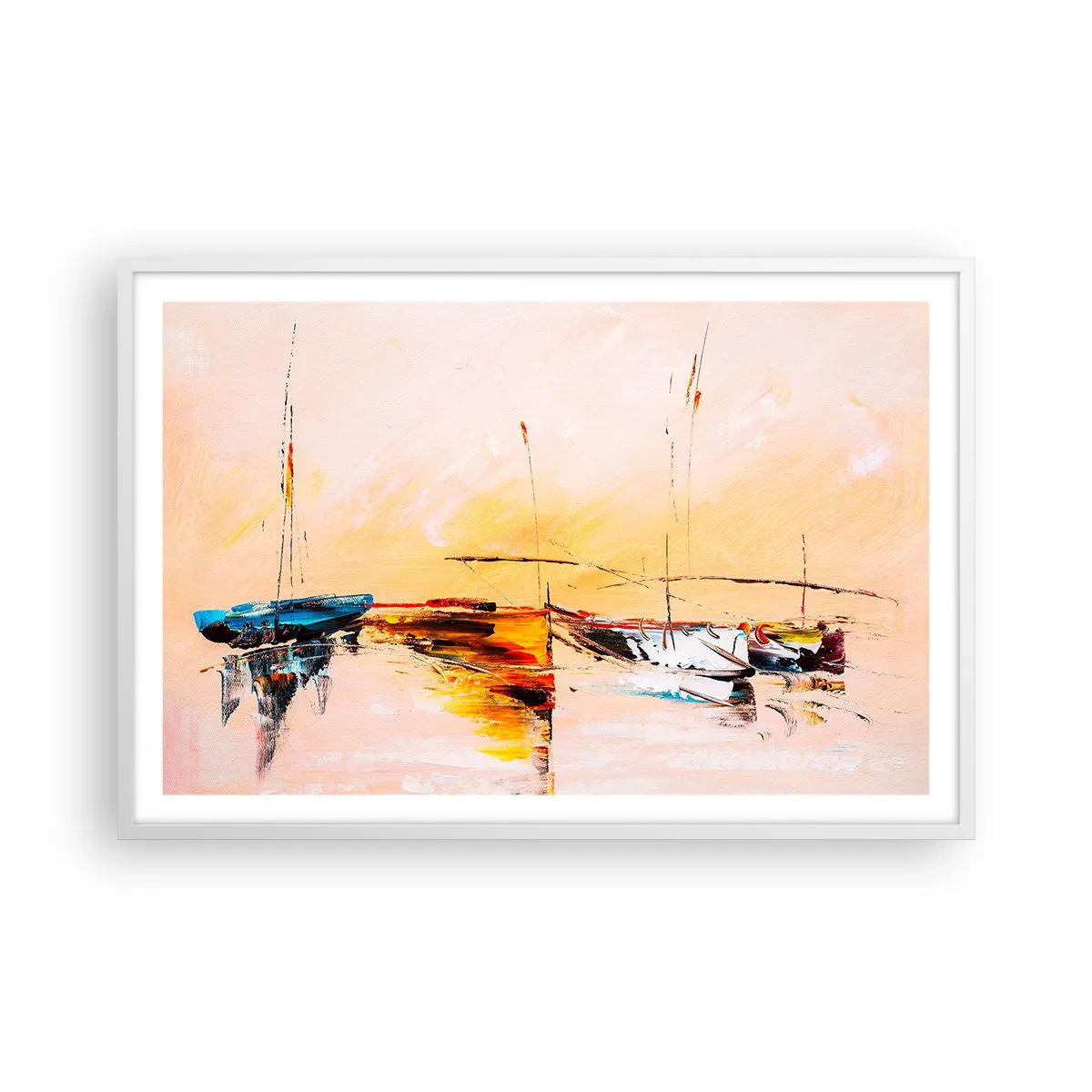 Poszter fekete keretben - Egy este a kikötőben - 91x61 cm