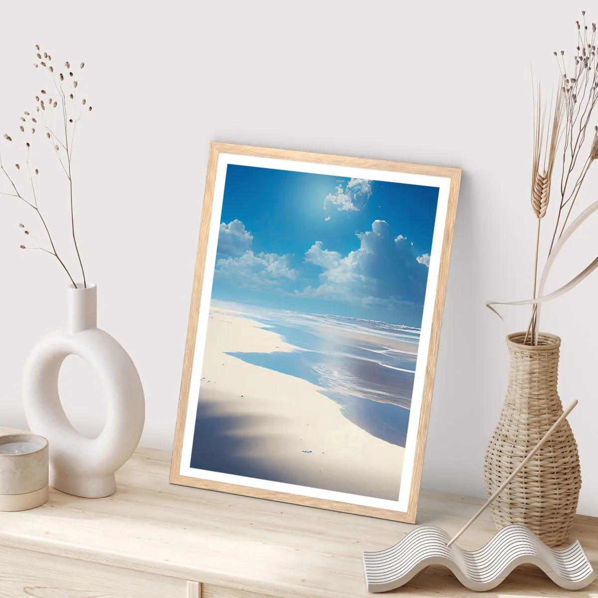 Poszter világos tölgy keretben - Nyaralás a paradicsomban - 70x100 cm