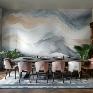 Fotótapéta Premium Canvas - Hó és köd absztrakció - Darab, Vízfestmény, Minimalizmus - 150x105 cm