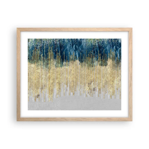 Poszter világos tölgy keretben - Aranyozott határ - 50x40 cm