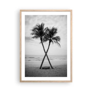 Poszter világos tölgy keretben - Gyengéd jelenlét - 50x70 cm