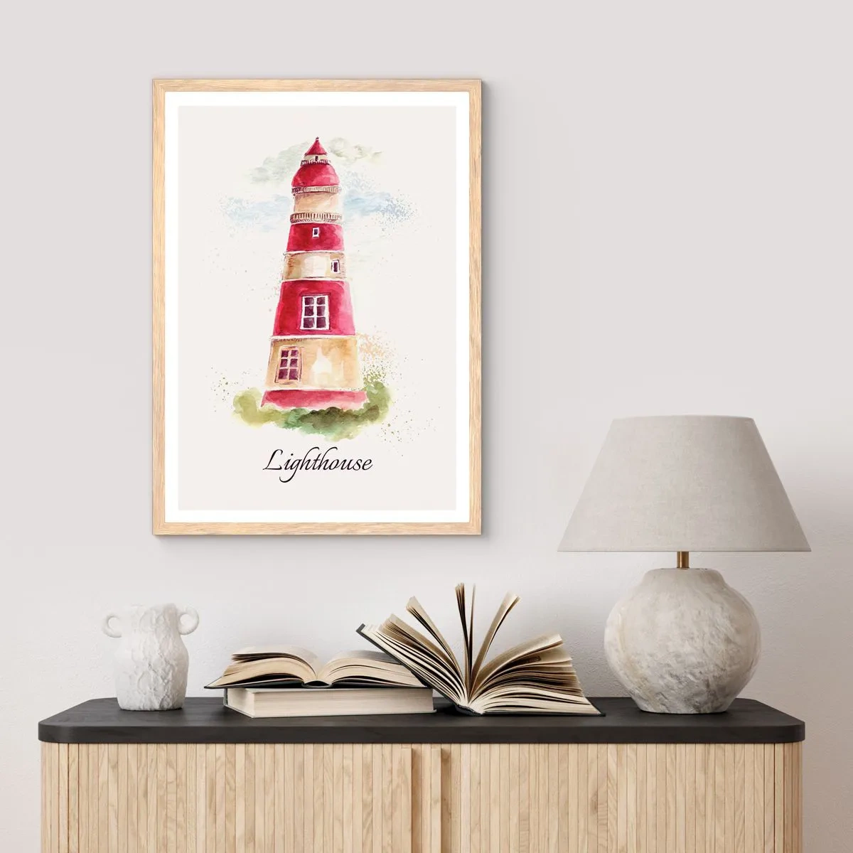 Poszter világos tölgy keretben - Körbe mindíg időjárás - 40x50 cm