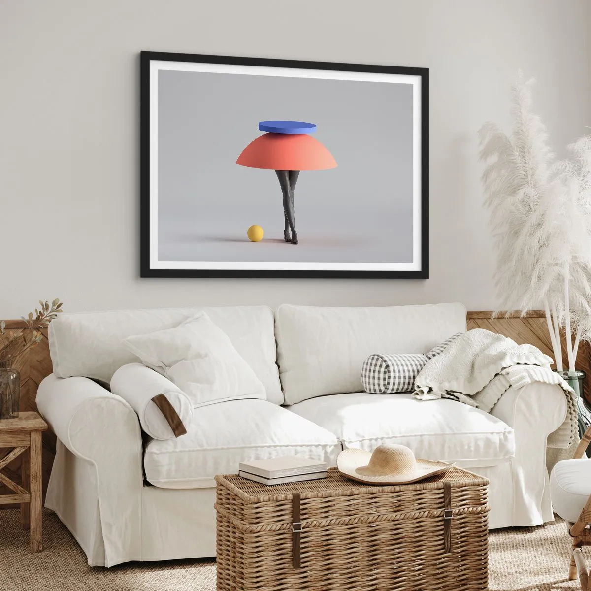 Poszter fehér keretben - Szürreális kompozíció - 70x50 cm