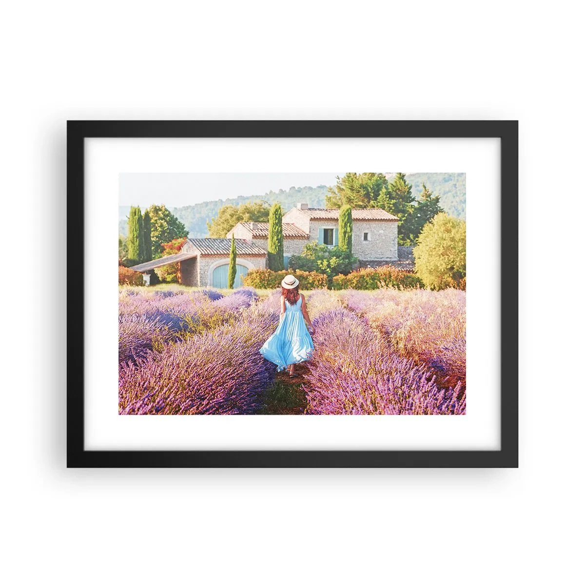 Poszter fehér keretben - Levendula lány - 40x30 cm
