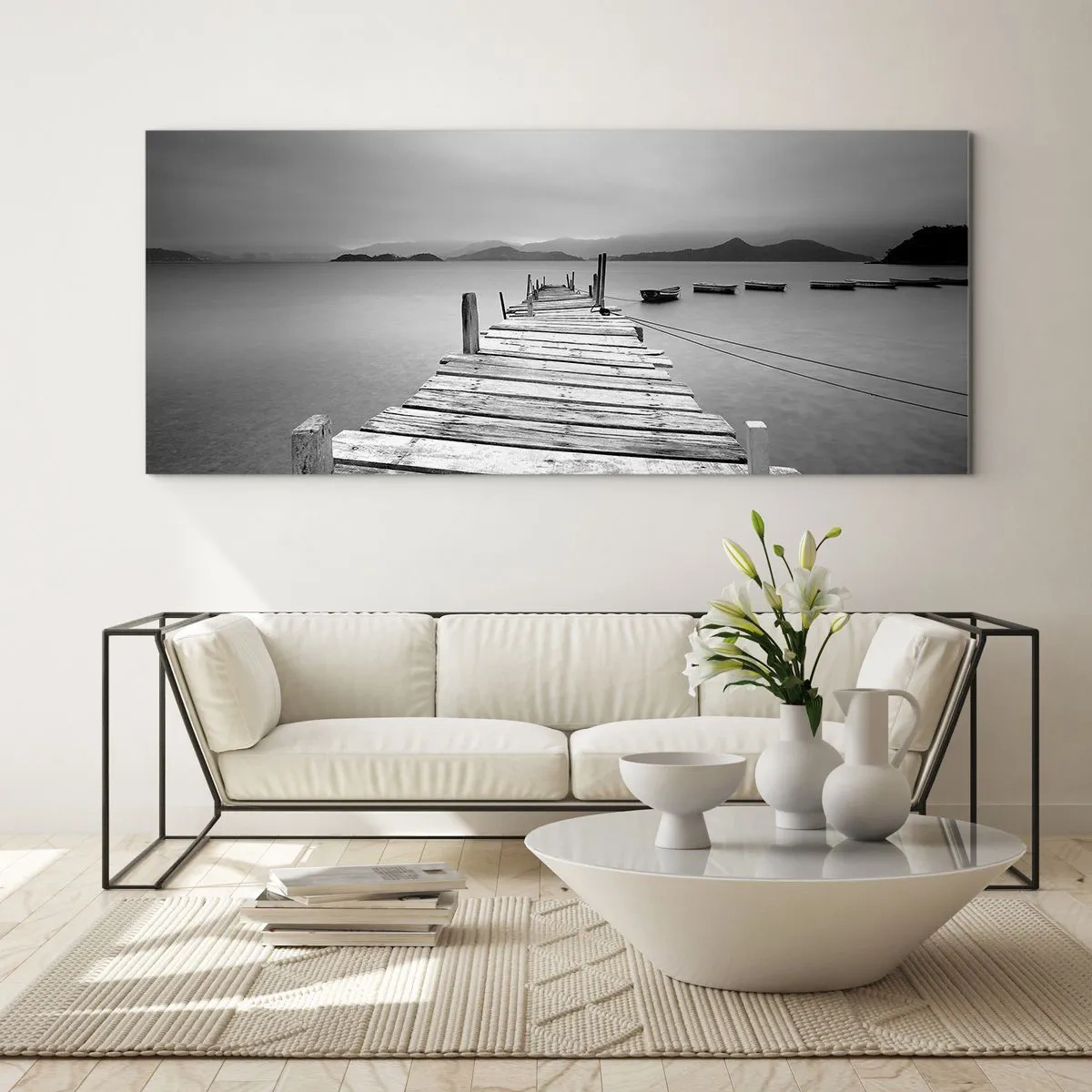 Üveg kép - Hegyeken és tengereken túl - 160x50 cm