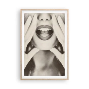 Poszter világos tölgy keretben - Jövök már! - 61x91 cm