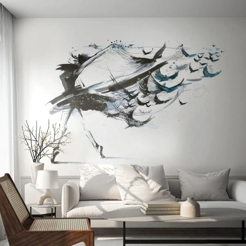 Öntapadós Fotótapéta Deluxe Sticker - A zene varázsa megszabadít a varázslattól - Absztrakció, Nő, Tánc - 250x175 cm