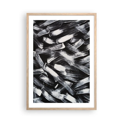 Poszter világos tölgy keretben - Absztrakció az ipari szellemben - 50x70 cm