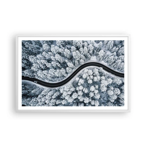 Poszter fekete keretben - A téli erdőn - 91x61 cm