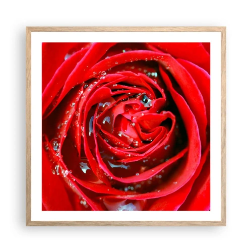 Poszter világos tölgy keretben - A harmatcseppekben - 60x60 cm