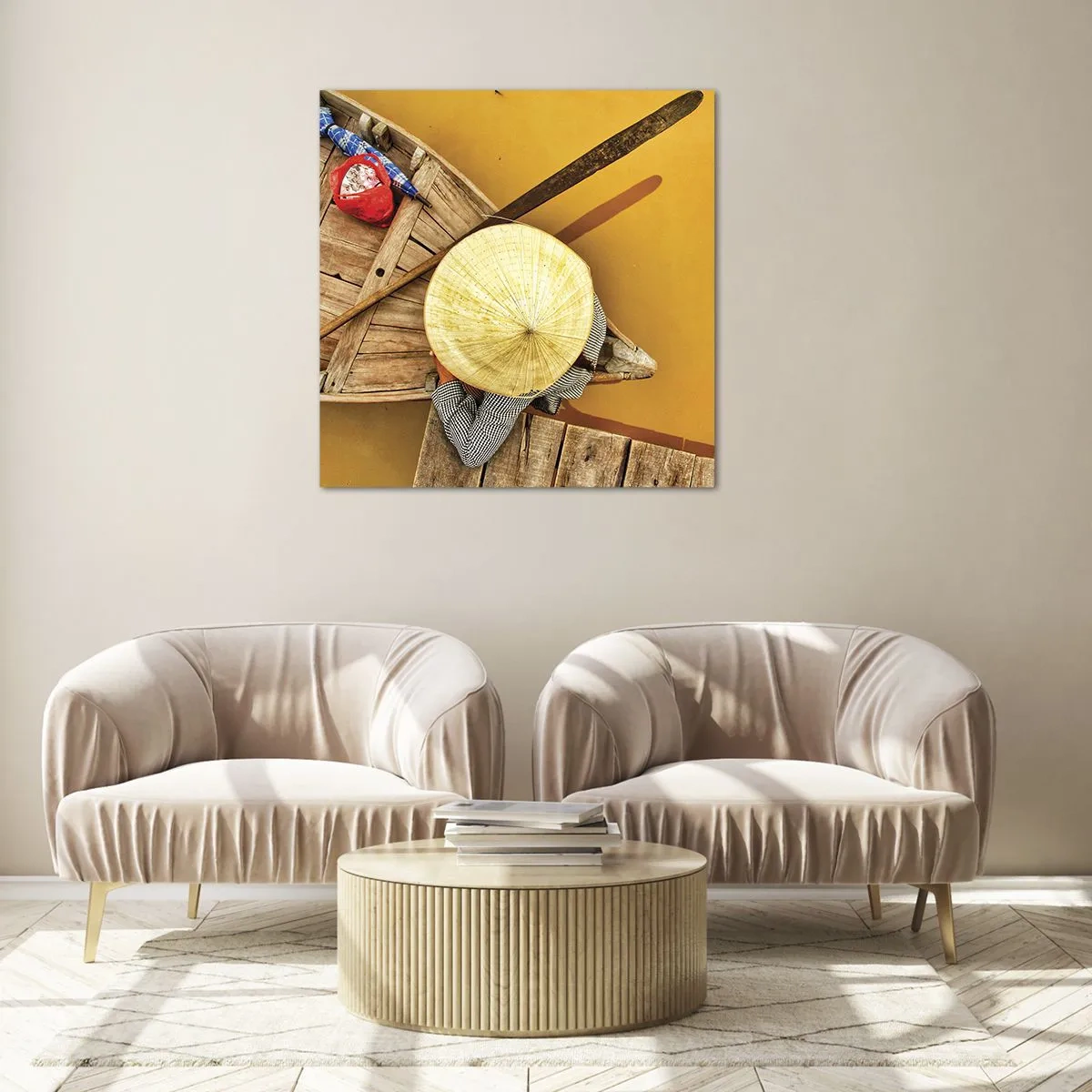 Üveg kép - Élet a Sárga-folyón - 70x70 cm