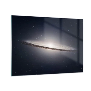 Üveg kép - Egy spirális galaxis lebeg az űrben - 70x50cm - Réges régen, egy messzi-messzi galaxisban.... - Modern fali dekoráció nappalihoz és hálószobához ARTTOR