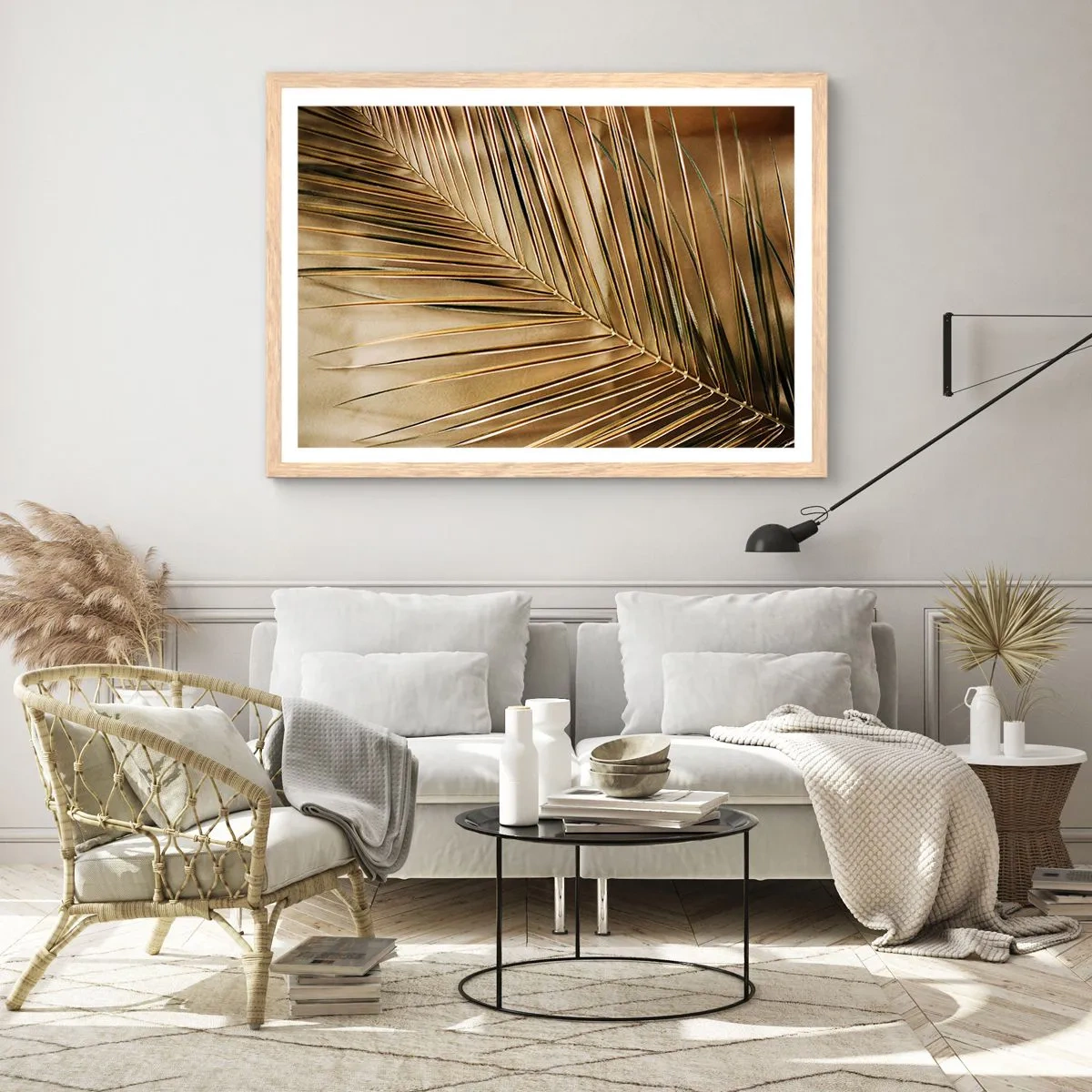 Poszter világos tölgy keretben - Természetes oszlopsor - 91x61 cm
