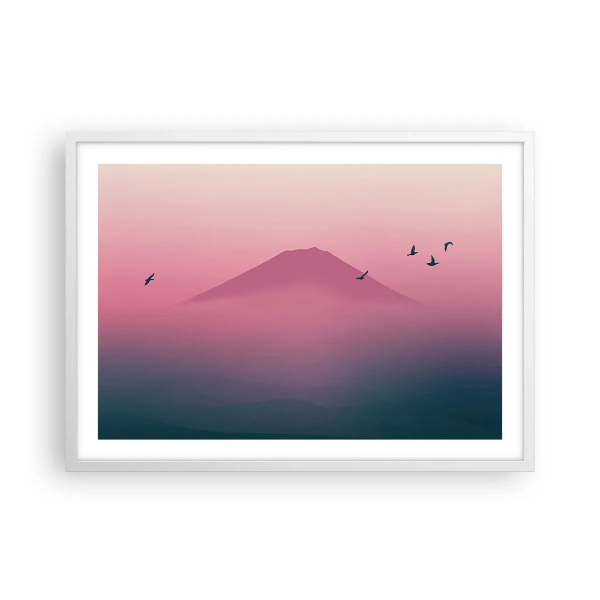 Poszter fekete keretben - Vándorok a felhők felett - 70x50 cm