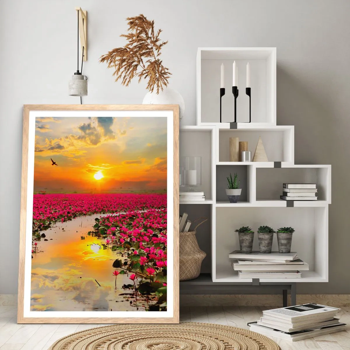 Poszter világos tölgy keretben - A tó titokzatos élete - 50x70 cm