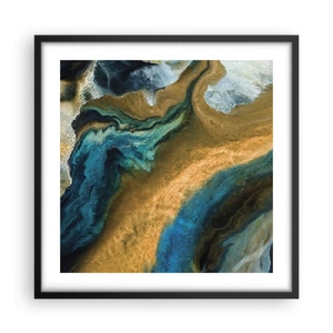 Poszter fehér keretben - Kék - sárga - kölcsönös hatások - 50x50 cm