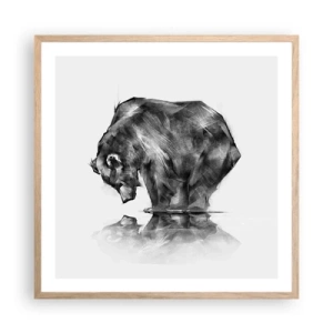 Poszter világos tölgy keretben - Jó látni rokont - 60x60 cm