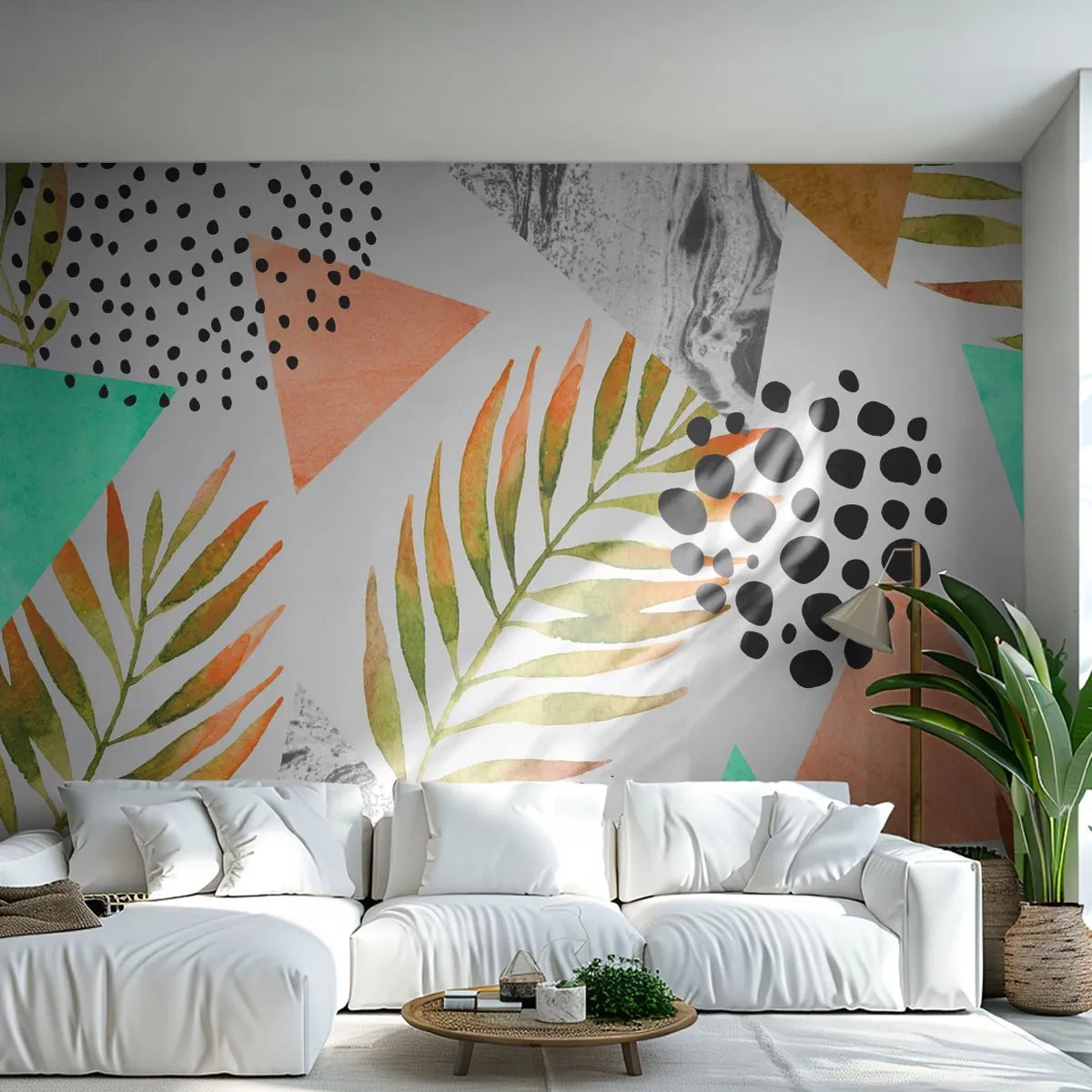 Fotótapéta Standard Eco - Dekoráció pálmalevéllel - Pálmafa levél, Grafika, Darab - 200x140 cm