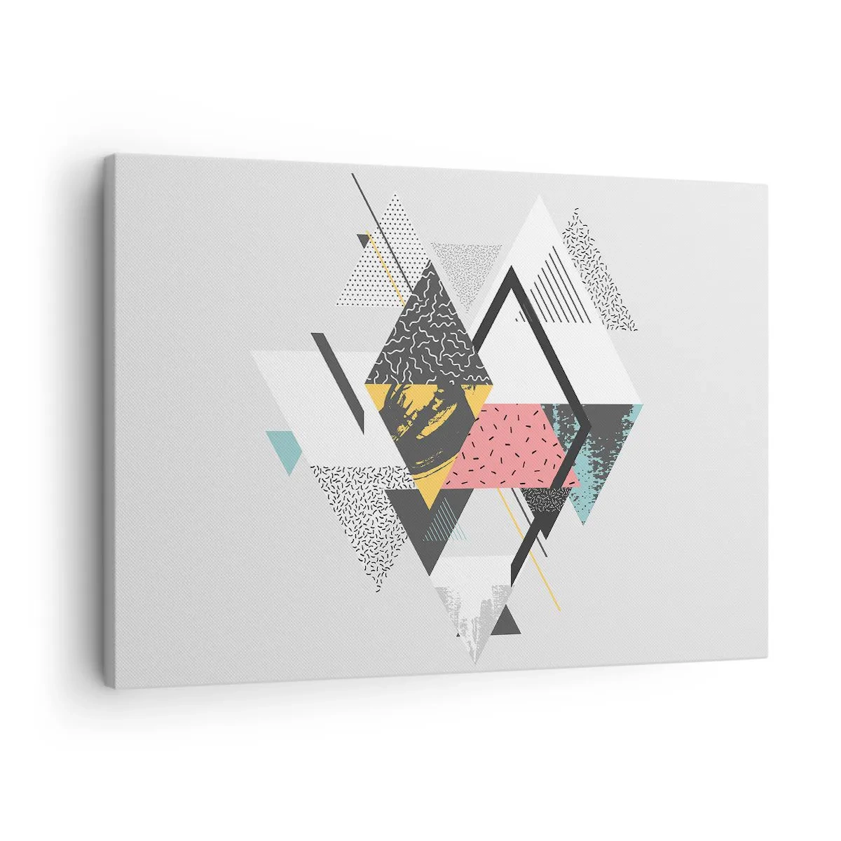 Vászonkép - Geometrikus minták világos háttéren - 70x50cm - Variáció háromszögön és rombuszon - Modern fali dekoráció nappalihoz és hálószobához ARTTOR