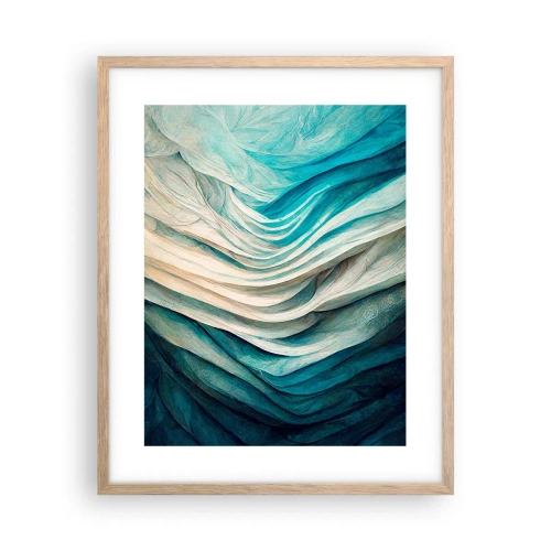 Poszter világos tölgy keretben - Kék telhetetlenség - 40x50 cm