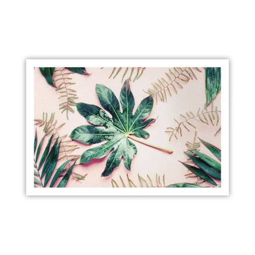 Poszter - A zöld tanulmánya a rózsaszín háttérben - 91x61 cm