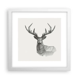 Poszter fekete keretben - Szarvas kubista stílusban - 30x30 cm