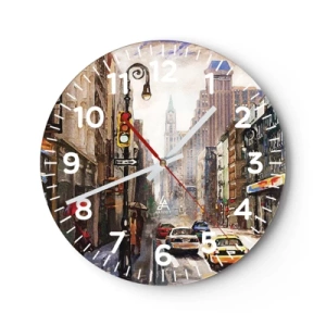 Falióra, Óra - New York – esőben is színes - 30x30 cm