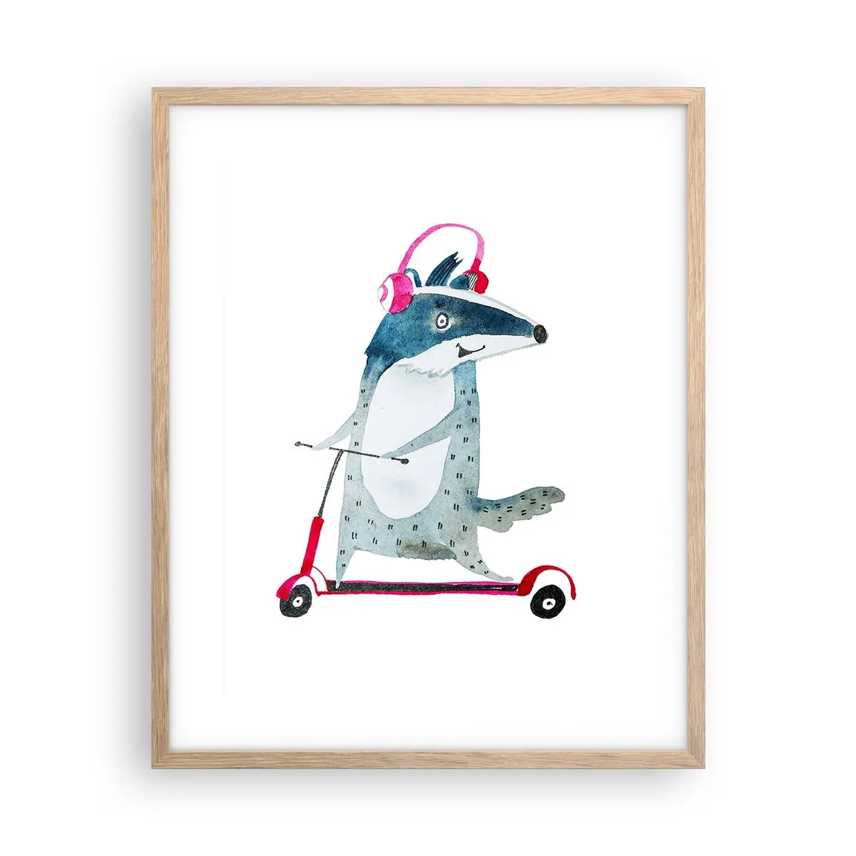 Poszter világos tölgy keretben - Borzas örömök - 40x50 cm