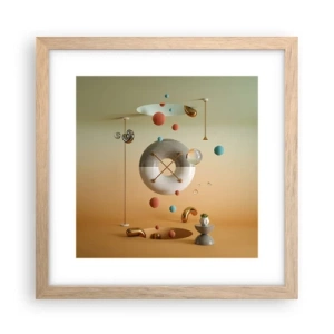 Poszter világos tölgy keretben - Bármi megtörténhet - 30x30 cm