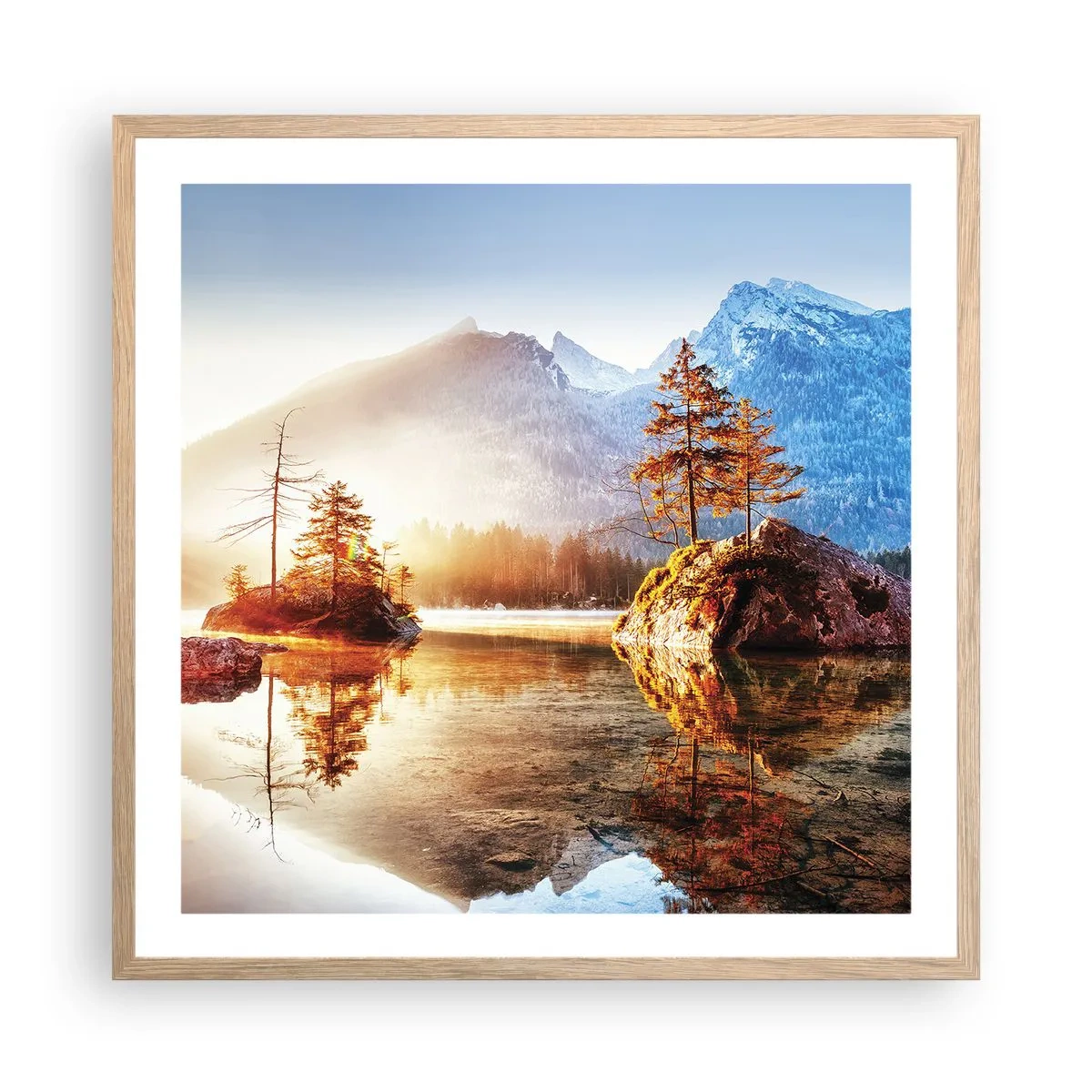 Poszter világos tölgy keretben - A természet új fényben - 60x60 cm