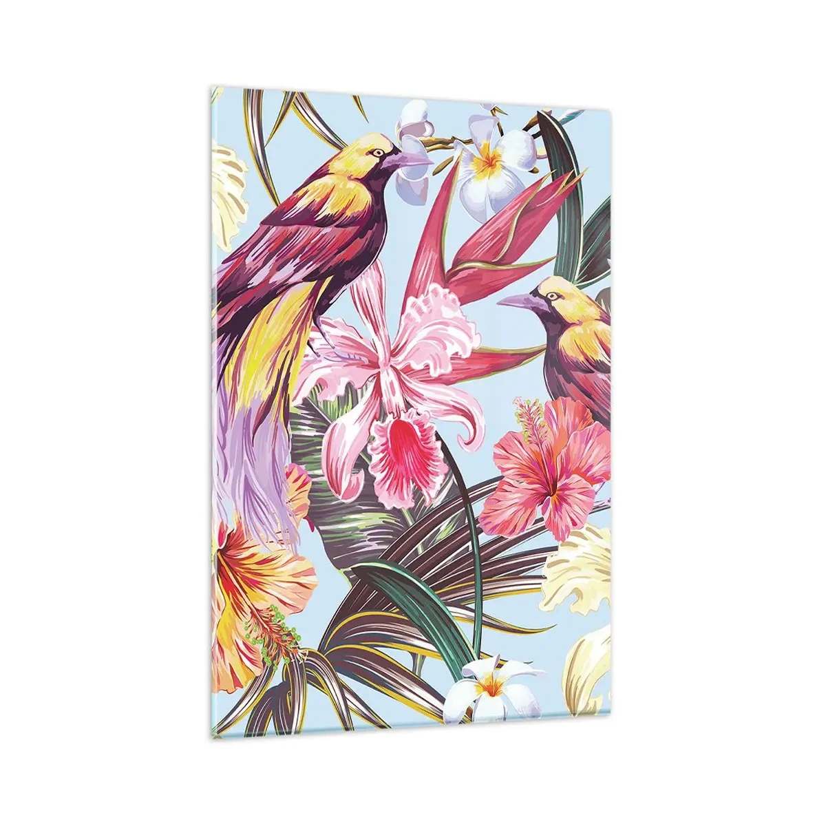 Üveg kép - Szirmok és tollak - 80x120 cm