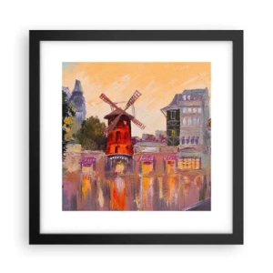 Poszter fehér keretben - Párizsi ikonok - Moulin Rouge - 30x30 cm