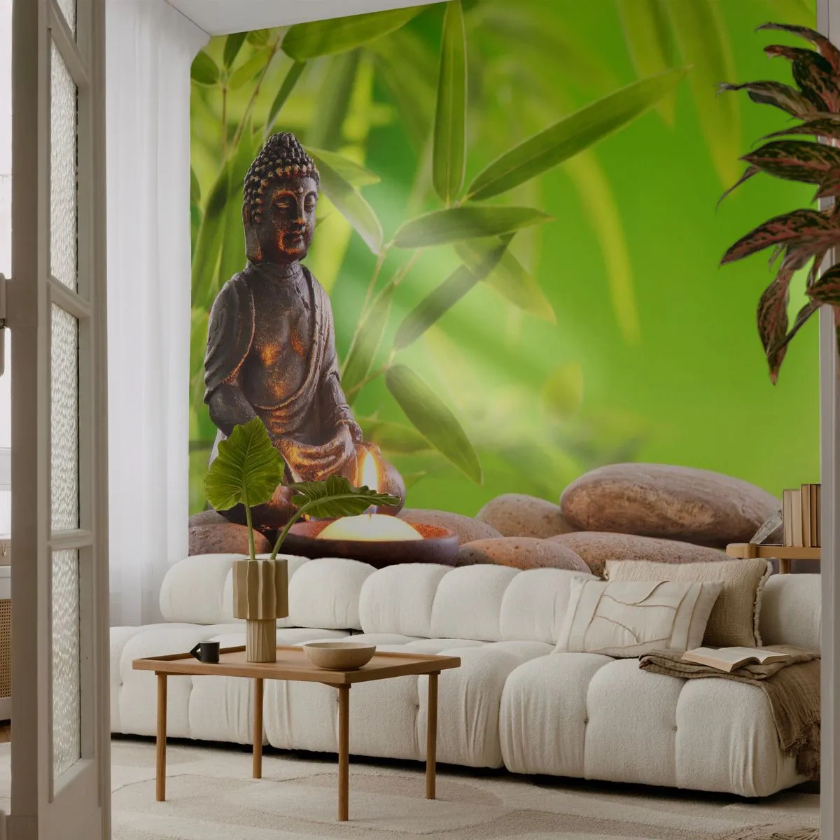Fotótapéta Standard Eco - Az élet gyönyörű - Buddha, Bambusz, Gyógyfürdő - 200x140 cm