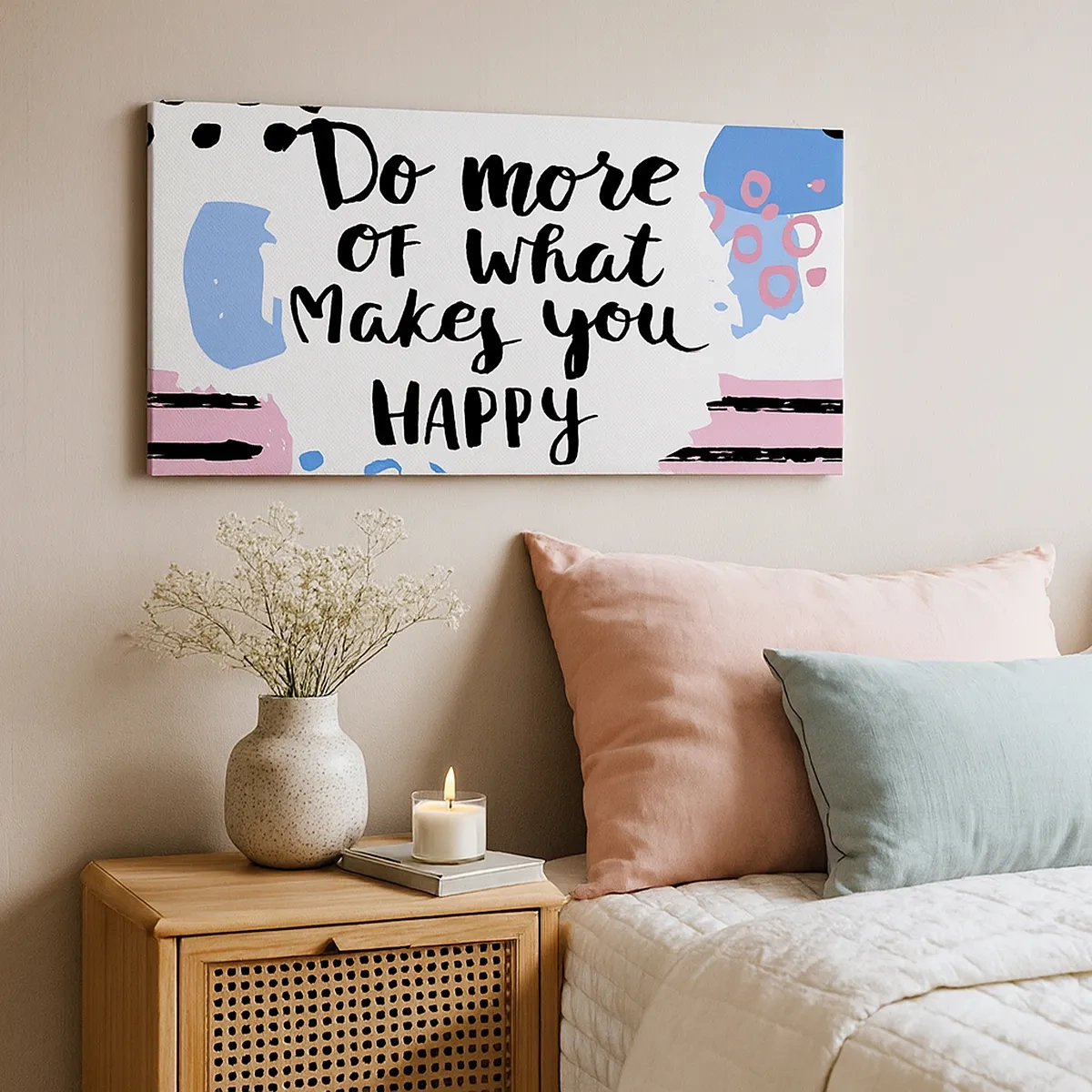 Vászonkép - Hogyan legyünk boldogok - 30x30 cm