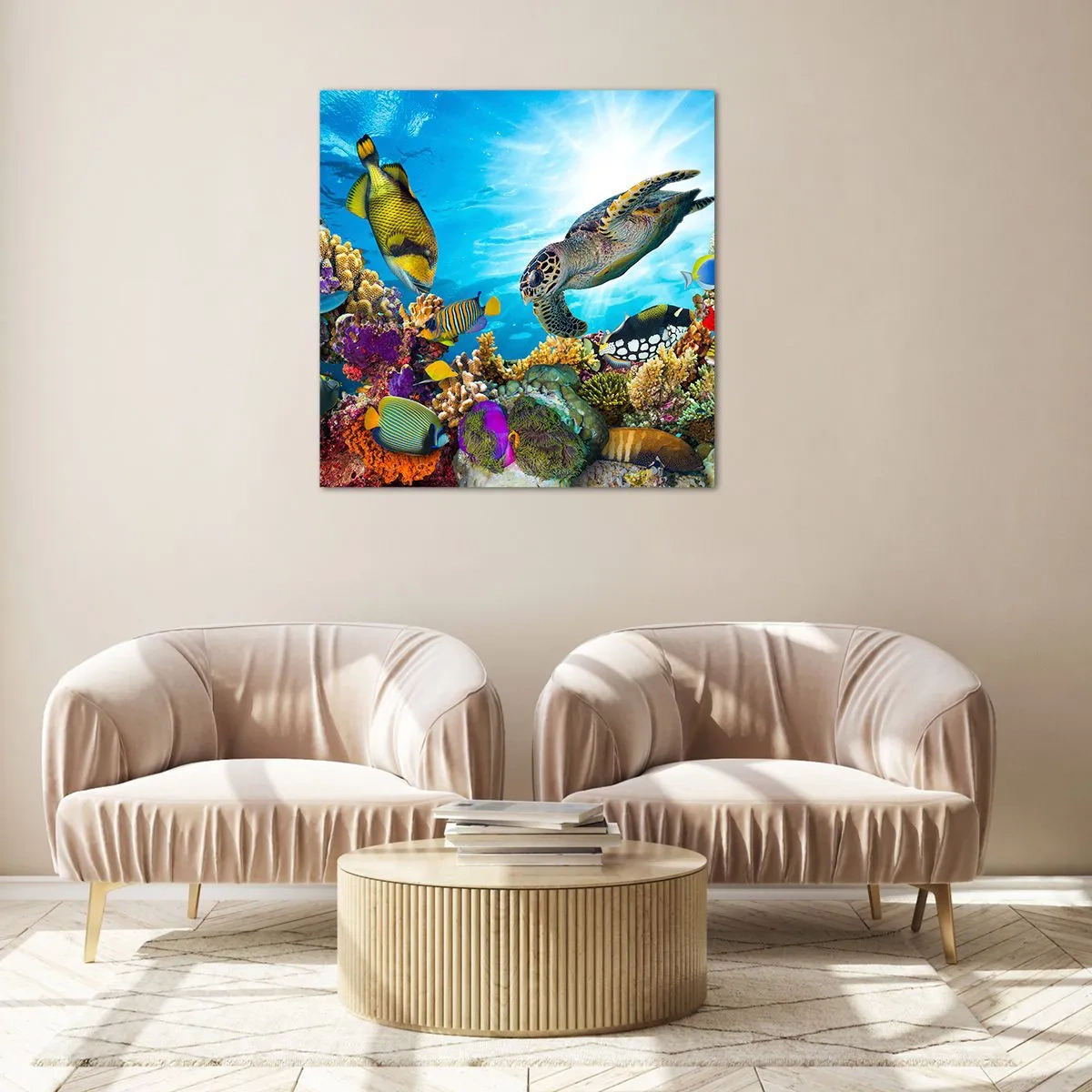 Üveg kép - Korall sétány - 50x50 cm