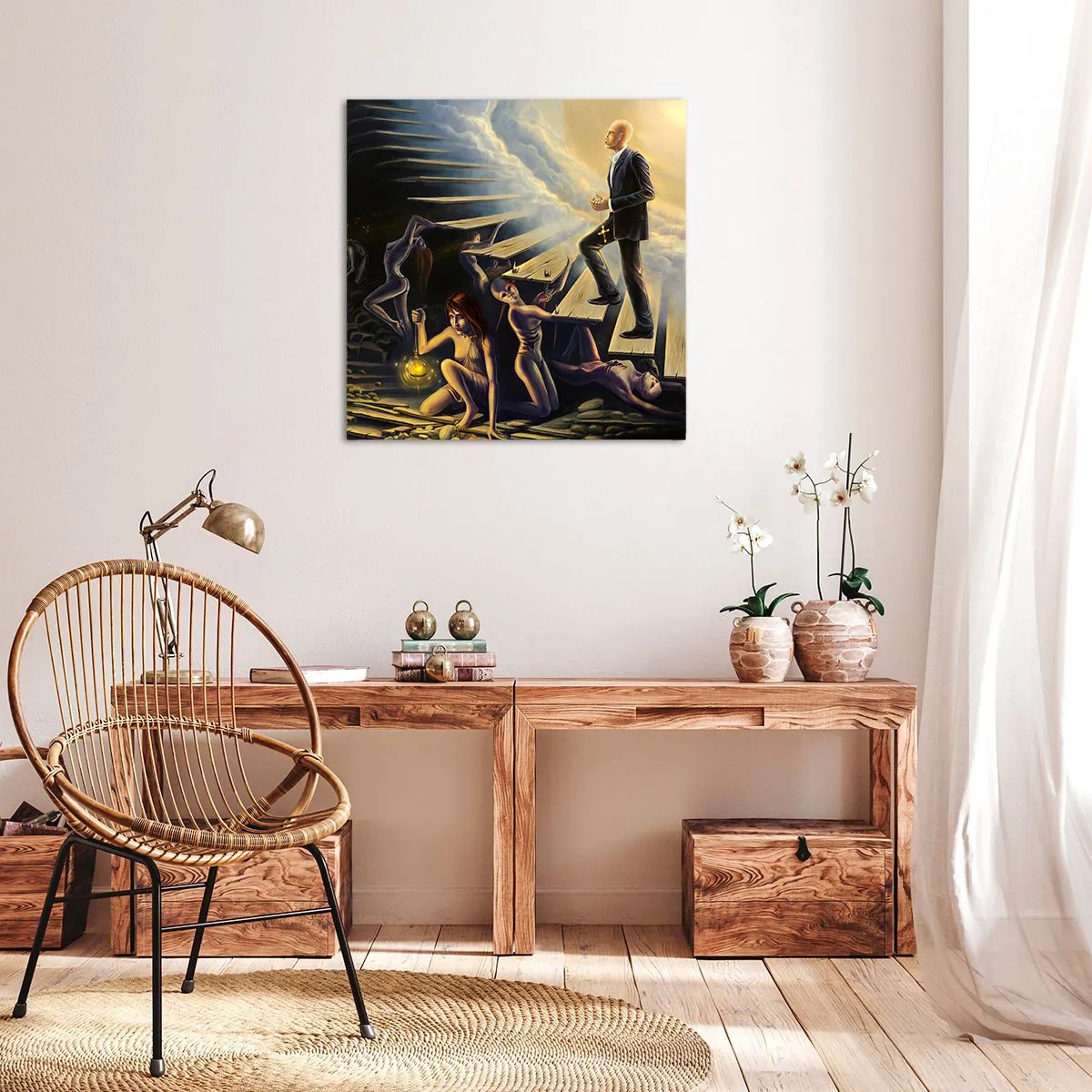 Vászonkép - Dante-i utazás a fény felé - 70x70 cm