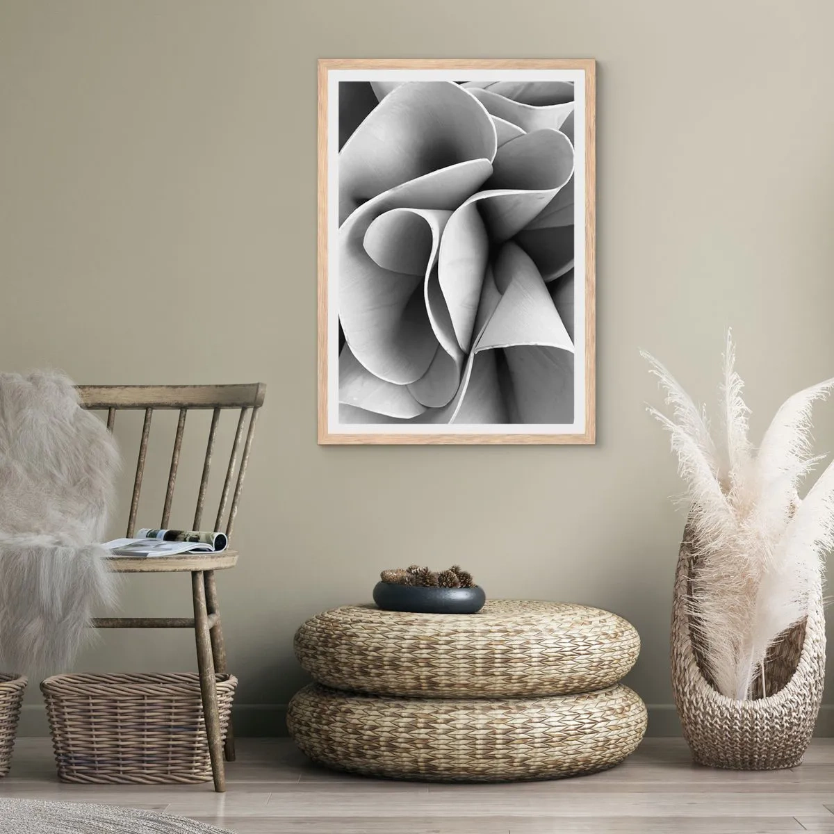 Poszter világos tölgy keretben - Az űrben történik - 40x50 cm