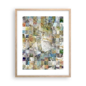 Poszter világos tölgy keretben - Geometrikus átrendeződés - 40x50 cm