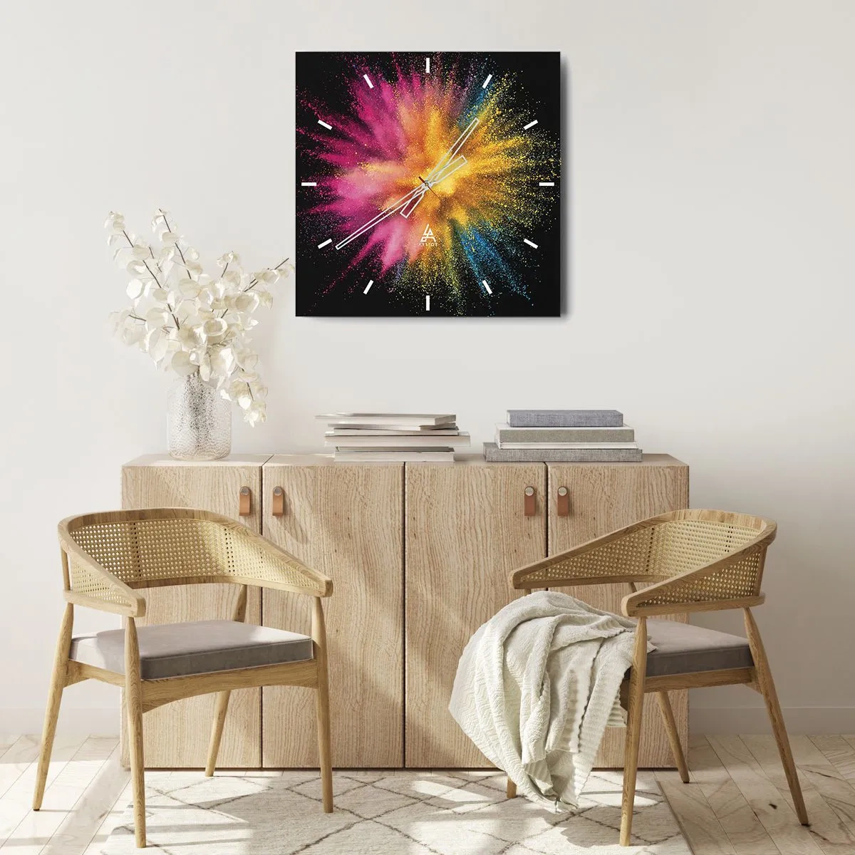 Falióra, Óra - A színek születése - 30x30 cm