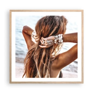 Poszter világos tölgy keretben - A víz és a nap testvére - 60x60 cm