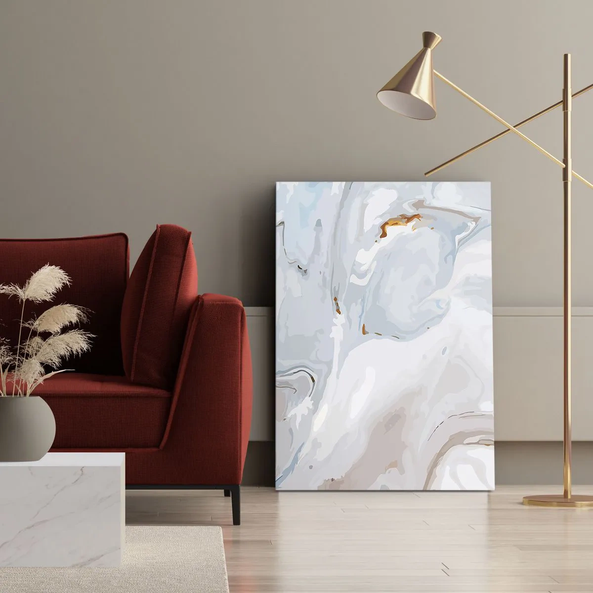 Vászonkép - Felhabzott fehér - 55x100 cm